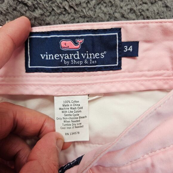 Vineyard Vines Club Short Mens Size 34 Pink Cotton Chino Flat Front‎ - Picture 5 of 10